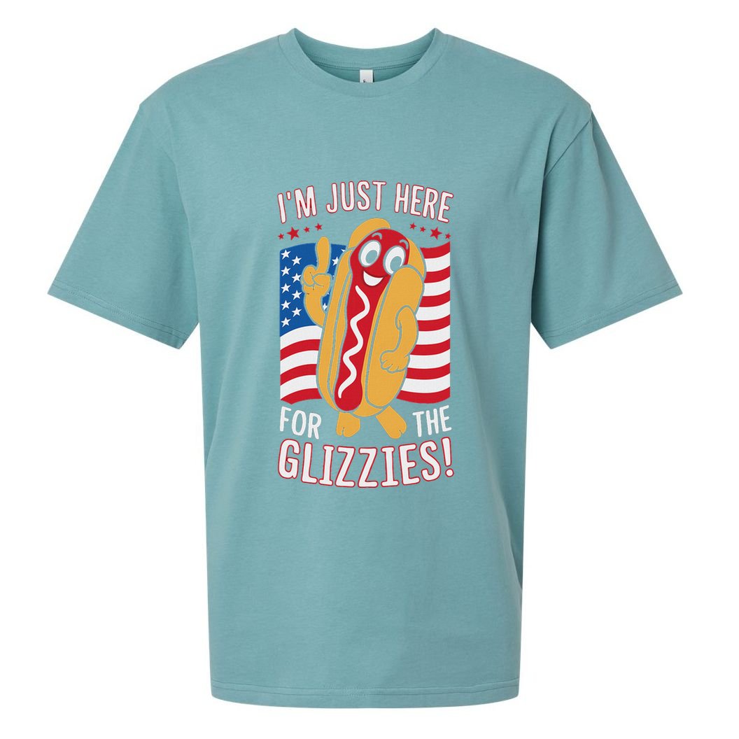 Funny IM Just Here For The Glizzies Sueded Cloud Jersey T-Shirt
