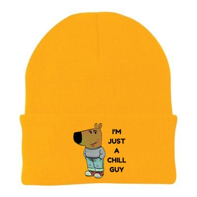 Funny IM Just A Chill Guy Meme Knit Cap Winter Beanie