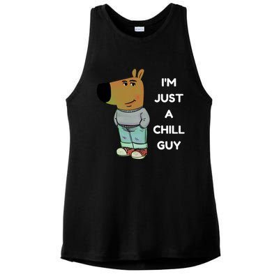 Funny IM Just A Chill Guy Meme Ladies PosiCharge Tri-Blend Wicking Tank