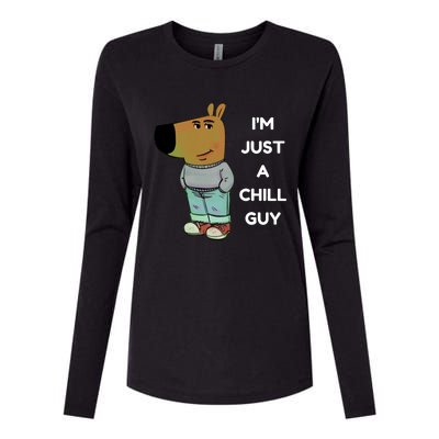 Funny IM Just A Chill Guy Meme Womens Cotton Relaxed Long Sleeve T-Shirt