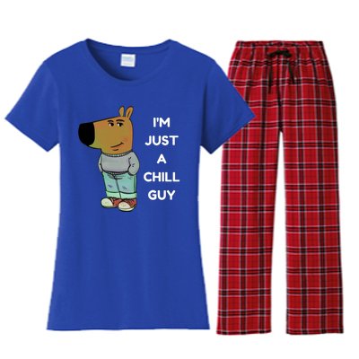 Funny IM Just A Chill Guy Meme Women's Flannel Pajama Set