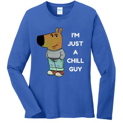 Funny IM Just A Chill Guy Meme Ladies Long Sleeve Shirt