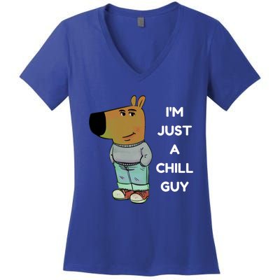 Funny IM Just A Chill Guy Meme Women's V-Neck T-Shirt