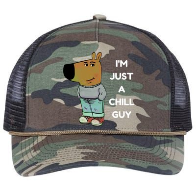 Funny IM Just A Chill Guy Meme Retro Rope Trucker Hat Cap