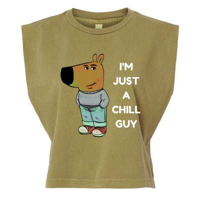 Funny IM Just A Chill Guy Meme Garment-Dyed Women's Muscle Tee