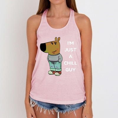 Funny IM Just A Chill Guy Meme Women's Knotted Racerback Tank