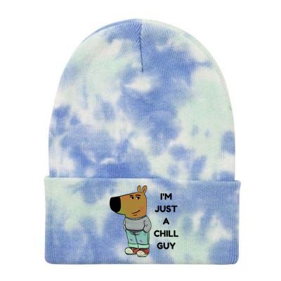 Funny IM Just A Chill Guy Meme Tie Dye 12in Knit Beanie