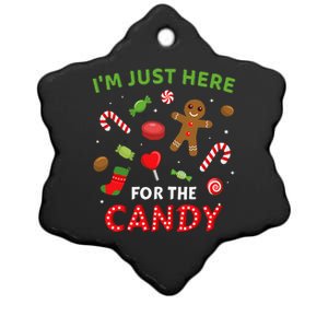 Funny Im Just Here For The Candy Christmas And Ceramic Star Ornament