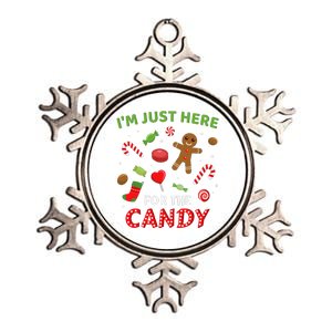 Funny Im Just Here For The Candy Christmas And Metallic Star Ornament