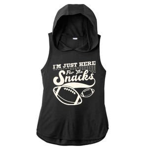 Funny I'm Just Here For The Snacks Ladies PosiCharge Tri-Blend Wicking Draft Hoodie Tank