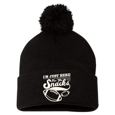 Funny I'm Just Here For The Snacks Pom Pom 12in Knit Beanie