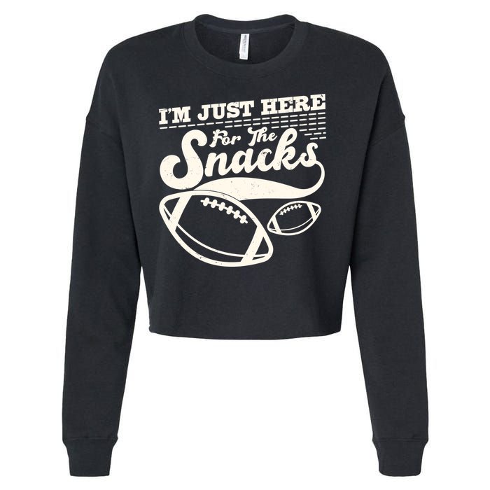 Funny I'm Just Here For The Snacks Cropped Pullover Crew