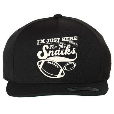 Funny I'm Just Here For The Snacks Wool Snapback Cap