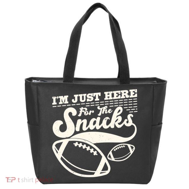 Funny I'm Just Here For The Snacks Zip Tote Bag