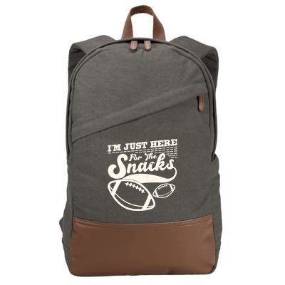 Funny I'm Just Here For The Snacks Cotton Canvas Backpack