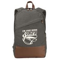 Funny I'm Just Here For The Snacks Cotton Canvas Backpack