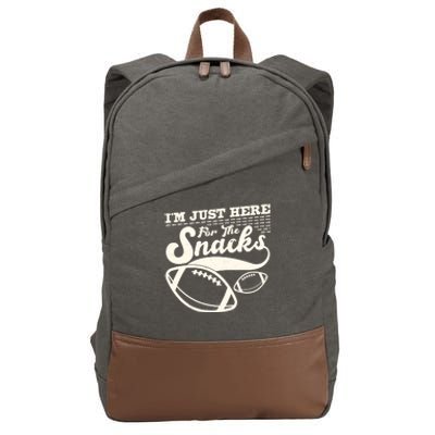 Funny I'm Just Here For The Snacks Cotton Canvas Backpack