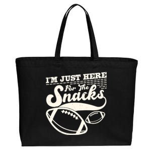 Funny I'm Just Here For The Snacks Cotton Canvas Jumbo Tote