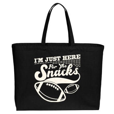 Funny I'm Just Here For The Snacks Cotton Canvas Jumbo Tote