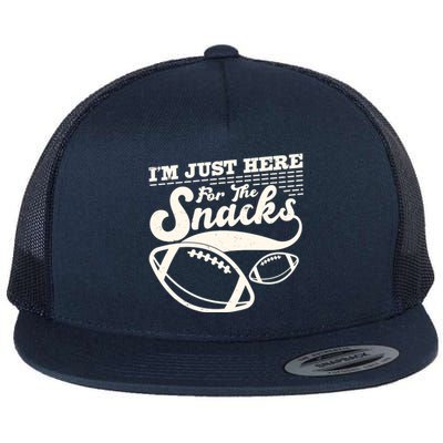 Funny I'm Just Here For The Snacks Flat Bill Trucker Hat