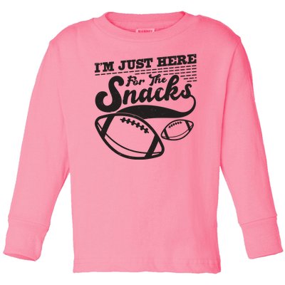 Funny I'm Just Here For The Snacks Toddler Long Sleeve Shirt