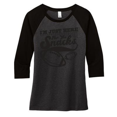 Funny I'm Just Here For The Snacks Women's Tri-Blend 3/4-Sleeve Raglan Shirt