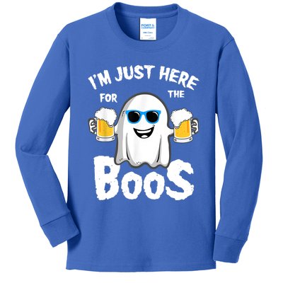 Fuuny IM Just Here For The Boos Halloween Ghost Cute Gift Kids Long Sleeve Shirt