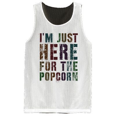 Funny IM Just Here For Popcorn Game On Day Wife Newbie Mesh Reversible Basketball Jersey Tank