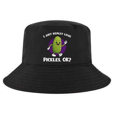 Funny I Just Really Love Pickles Ok Cartoon Funny Gift Cool Comfort Performance Bucket Hat