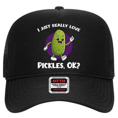 Funny I Just Really Love Pickles Ok Cartoon Funny Gift Trucker Hat