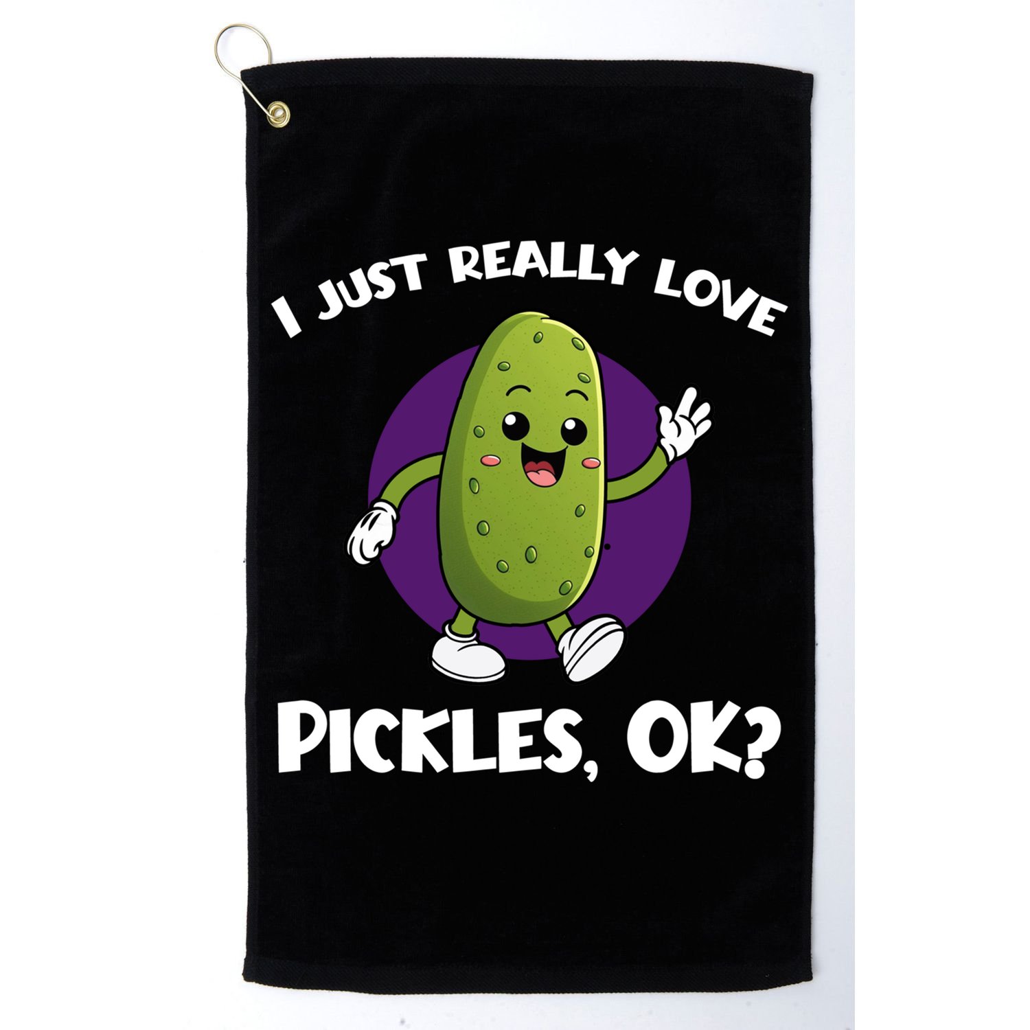Funny I Just Really Love Pickles Ok Cartoon Funny Gift Golf Towel
