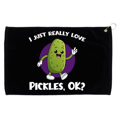 Funny I Just Really Love Pickles Ok Cartoon Funny Gift Grommeted Golf Towel