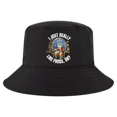 Funny I Just Really Like Frogs Ok? Cute Frog Owner Lover  Cool Comfort Performance Bucket Hat