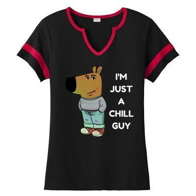 Funny Im Just A Chill Guy Meme Ladies Halftime Notch Neck Tee