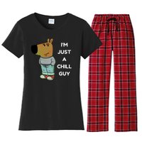 Funny Im Just A Chill Guy Meme Women's Flannel Pajama Set