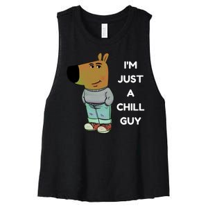 Funny Im Just A Chill Guy Meme Women's Racerback Cropped Tank