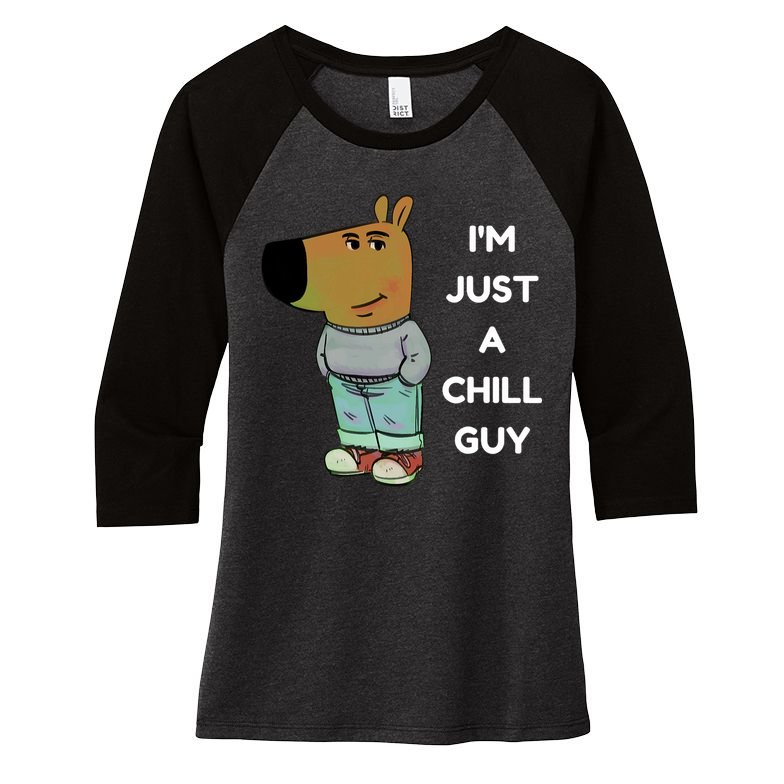 Funny Im Just A Chill Guy Meme Women's Tri-Blend 3/4-Sleeve Raglan Shirt