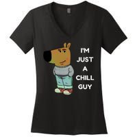 Funny Im Just A Chill Guy Meme Women's V-Neck T-Shirt