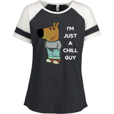 Funny Im Just A Chill Guy Meme Enza Ladies Jersey Colorblock Tee