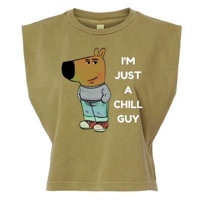 Funny Im Just A Chill Guy Meme Garment-Dyed Women's Muscle Tee