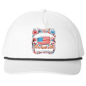 Funny IM Just Here For The Hot Dogs 4th Of July Gift Snapback Five-Panel Rope Hat