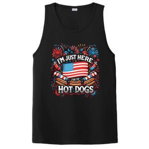 Funny IM Just Here For The Hot Dogs 4th Of July Gift PosiCharge Competitor Tank