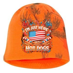 Funny IM Just Here For The Hot Dogs 4th Of July Gift Kati - Camo Knit Beanie