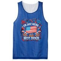 Funny IM Just Here For The Hot Dogs 4th Of July Gift Mesh Reversible Basketball Jersey Tank