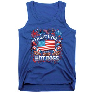 Funny IM Just Here For The Hot Dogs 4th Of July Gift Tank Top