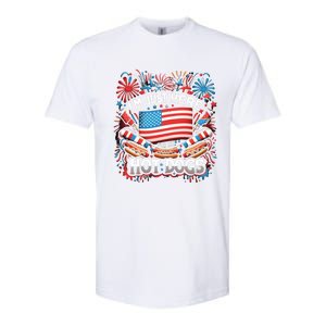 Funny IM Just Here For The Hot Dogs 4th Of July Gift Softstyle CVC T-Shirt