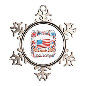 Funny IM Just Here For The Hot Dogs 4th Of July Gift Metallic Star Ornament