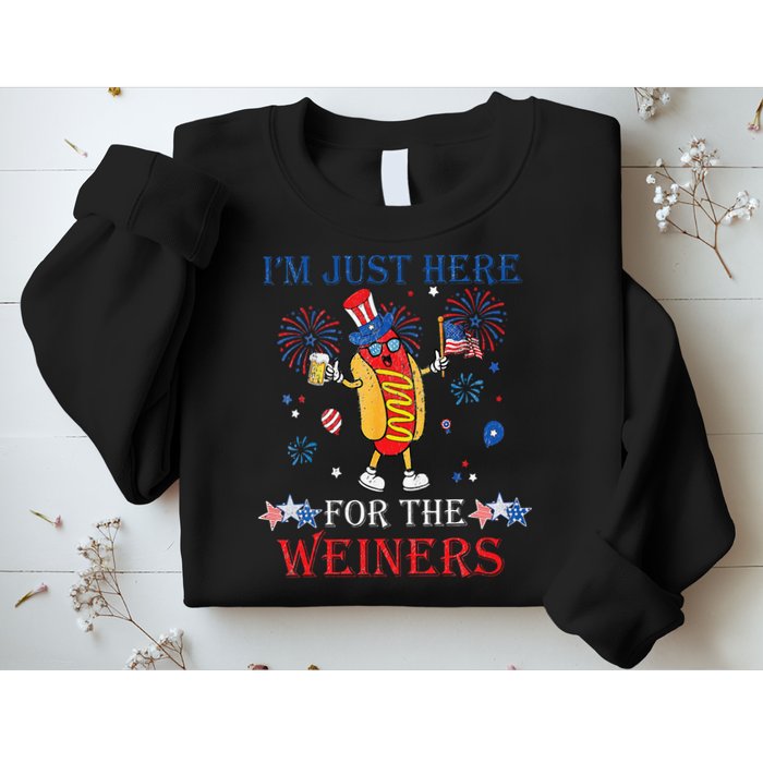 Funny Im Just Here For The Wieners 4Th Of July Sweatshirt
