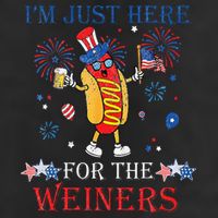 Funny Im Just Here For The Wieners 4Th Of July Adult Drive Performance Visor