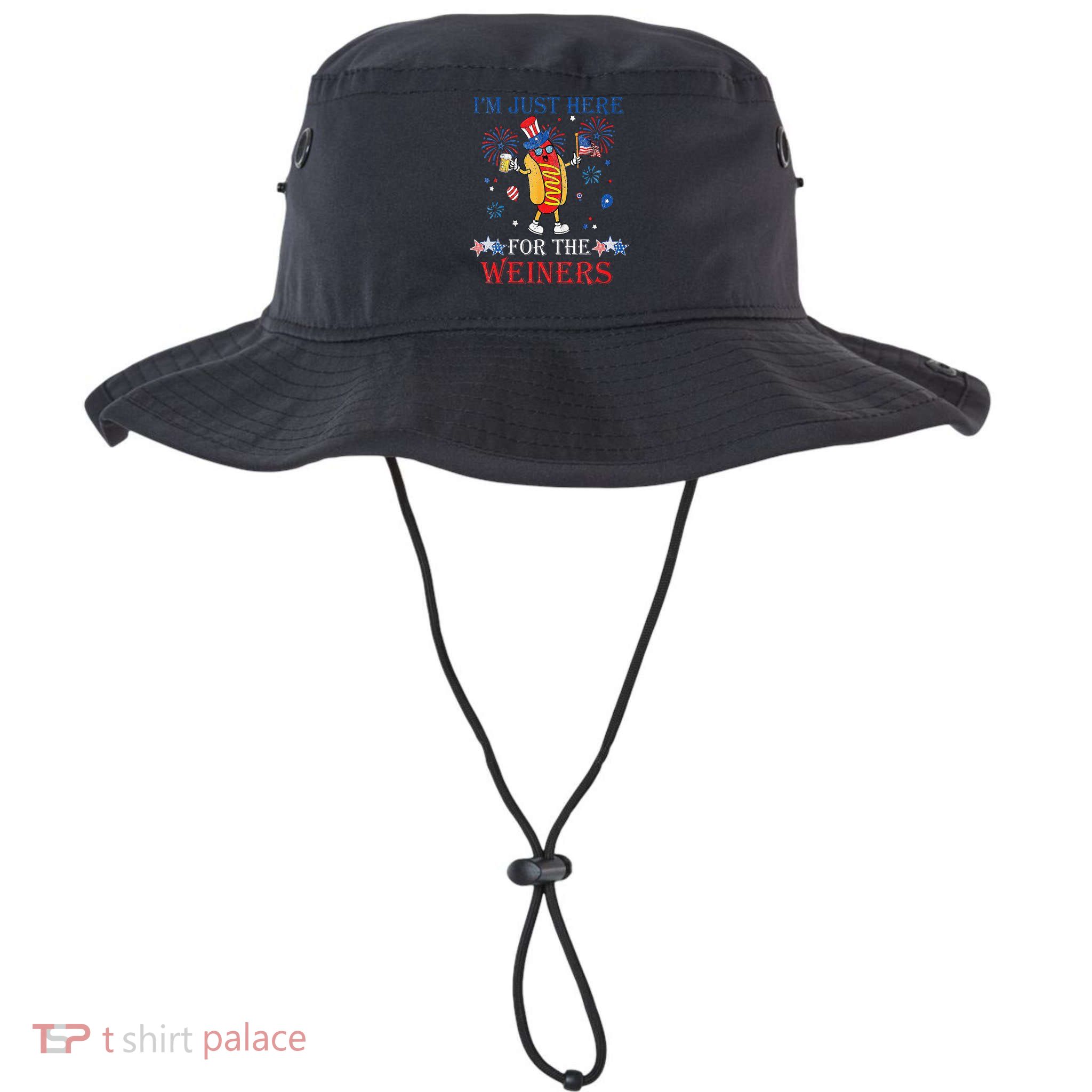 Funny Im Just Here For The Wieners 4Th Of July Bucket Hat